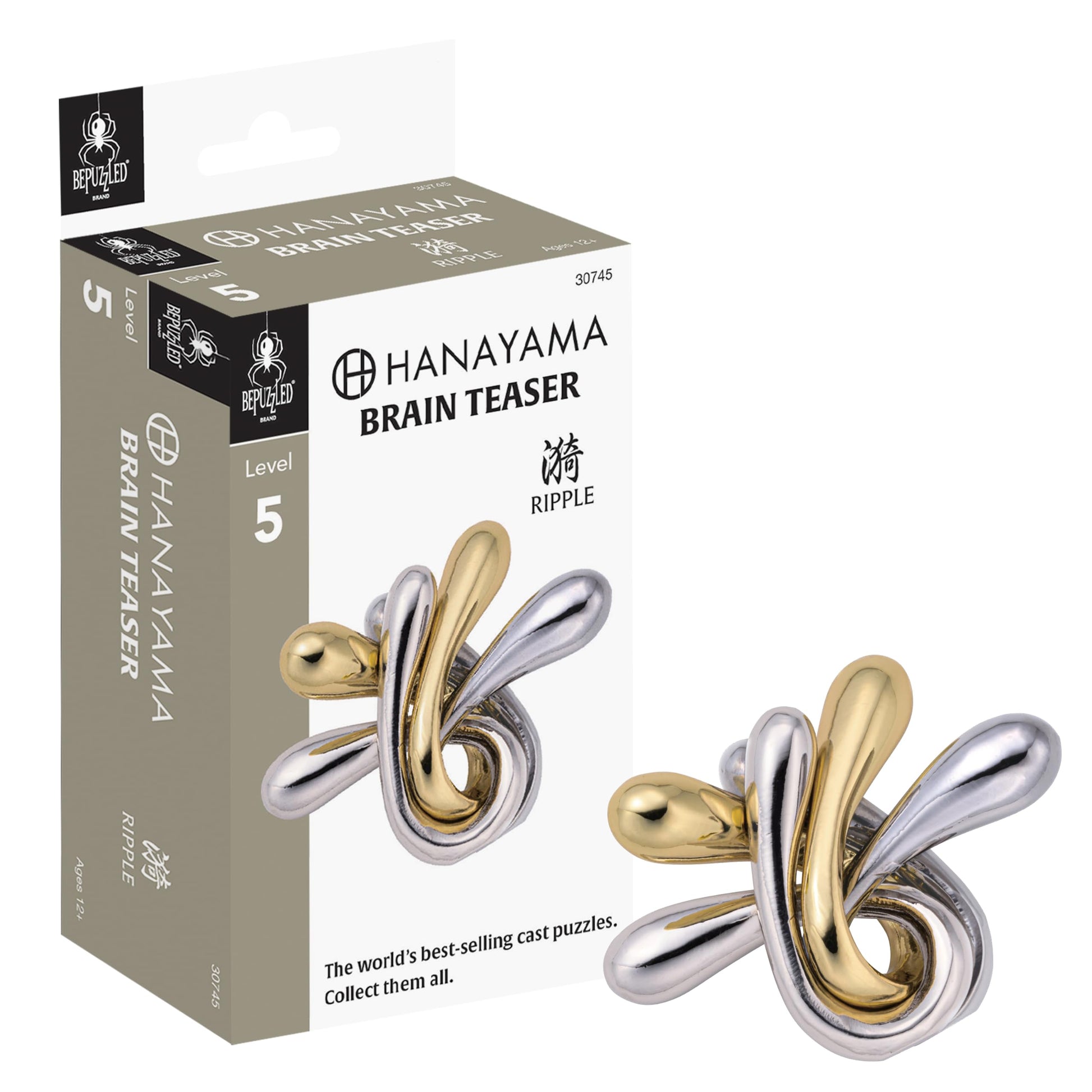 Hanayama Ripple Cast Metal Brain Teaser Puzzle, Level 5, Ages 12+
