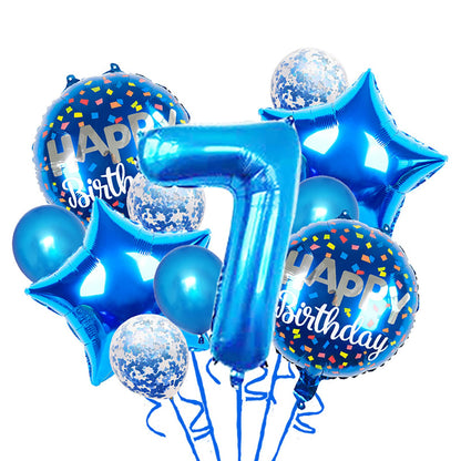 Balloons, 11 pcs Foil Balloons 7 year old for 7st Birthday Party Supplies Decoration? Confetti Balloon Kids Party Balloons Birthday Party Supplies 7