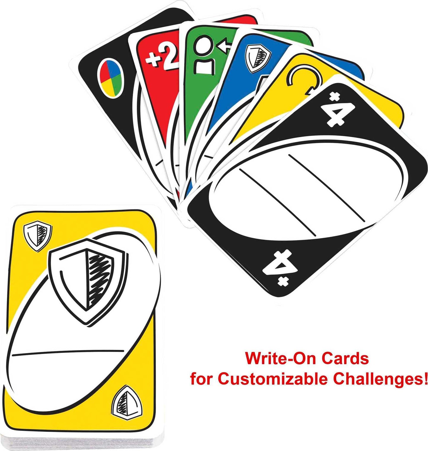 Mattel Games UNO Remix Card Game for Family Night with Customizable Options & Write-On Cards in Storage Tin for 3-6 Players
