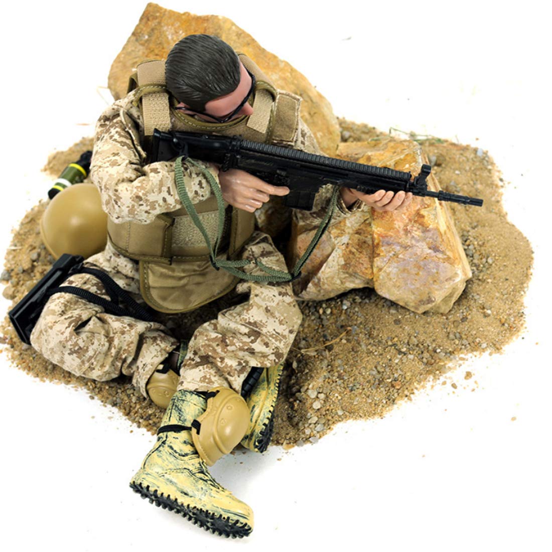 12 Inch Soldier Action Figure Model, 1/6 Realistic Army Military Navy Seal Model Set with Weapons and Accessories for Adults Military Lovers