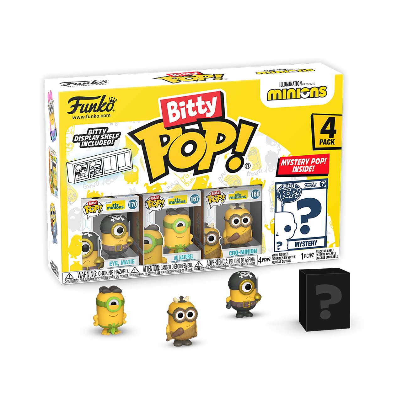 Funko Bitty POP! 4 Pack: Minions - Eye-Matie, Cro-Minion, Au Naturel