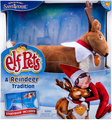 The Elf on the Shelf Elf Pets Reindeer Plush, Reindeer Tradition Story Book, and Cheer Checkup Vet Accessory Set (Multi-Item Bundle)