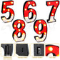Mudder Red and White Light up Numbers Party Decorations, LED Anime Cartoon Pattern Glowing Numbers, Birthday Table Centerpieces Cartoon Animated