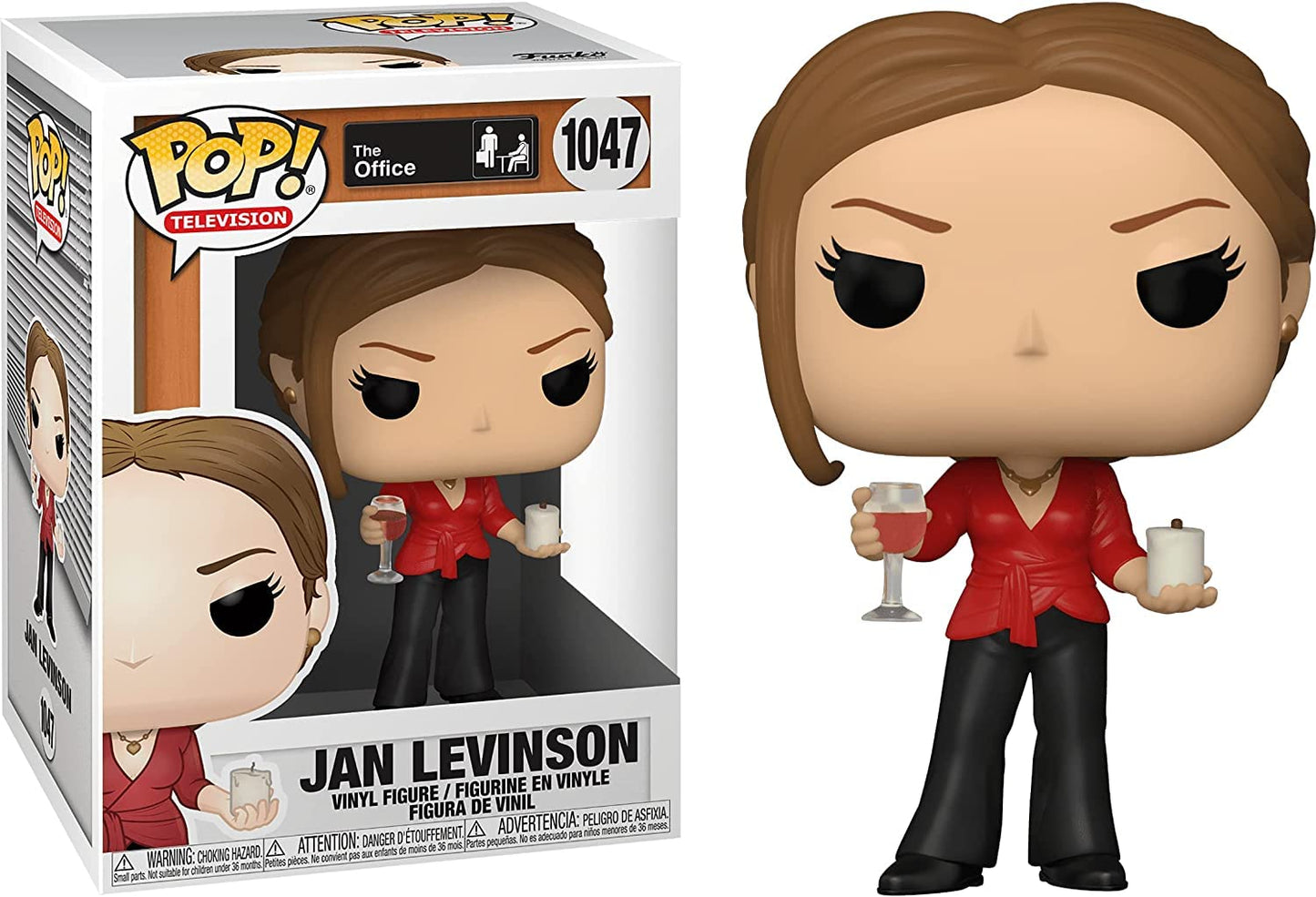Funko Pop! TV: The Office - Jan Levinson with Wine & Candle Vinyl Figure (Bundled with Compatible Pop Box Protector Case), Multicolored, 3.75 inch