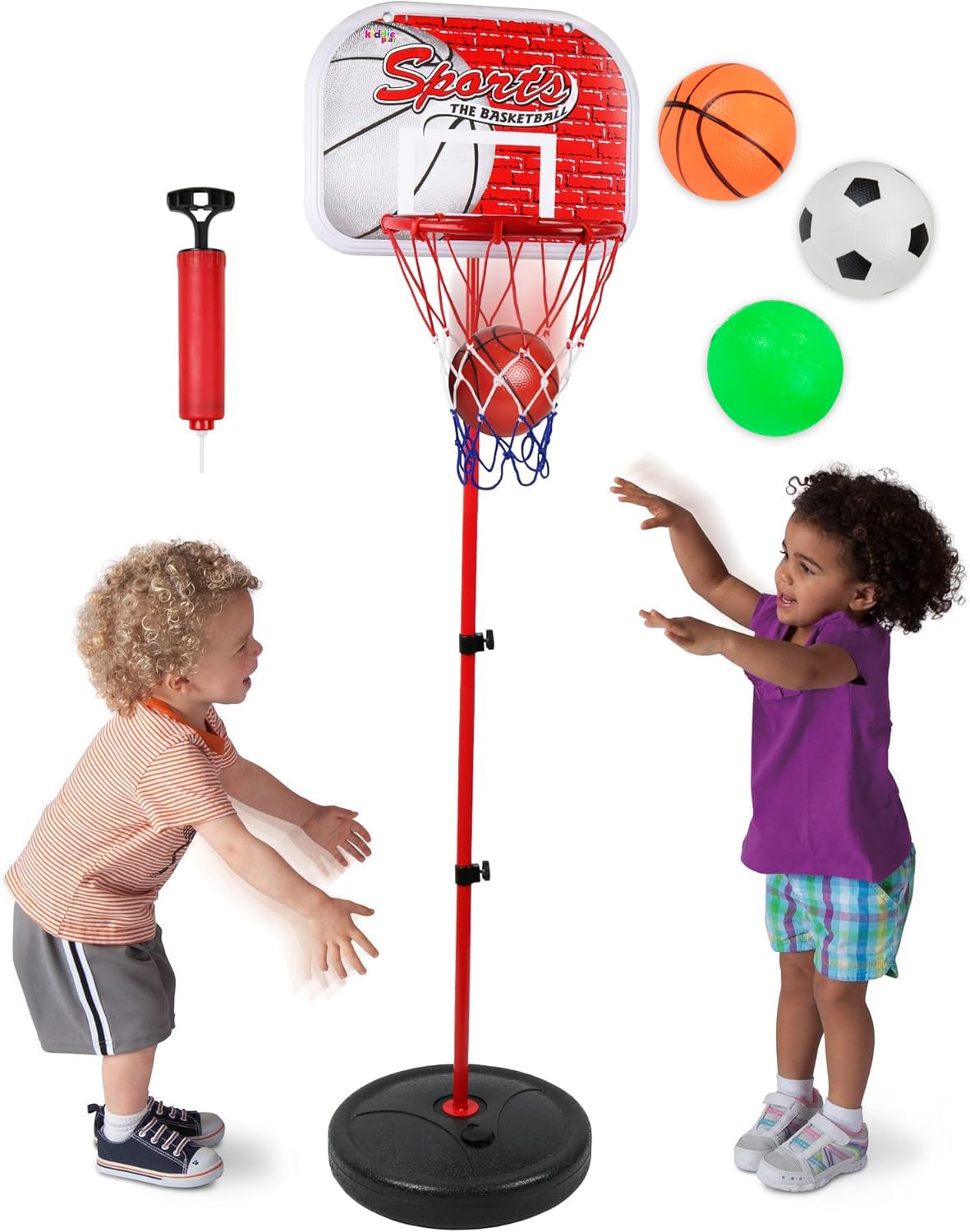 Kiddie Play Toddler Basketball Hoop for Kids Toy Set with 3 Balls