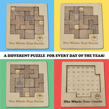 Palmetto Puzzle Works The Whole Year Puzzle - Wooden Puzzles for Teen' & Adults, Educational Games for Families & Gift Ideas for Classroom Games