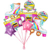 8 PCS Roller Skate Rainbow Balloons Inflatable Radio Boombox Props for 80s 90s Party Decorations Retro Theme Hip Hop Birthday Party Back to the 80S