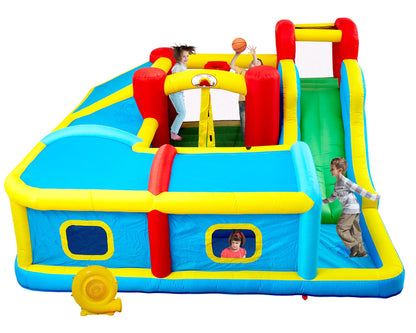 WELLFUNTIME Inflatable Bounce House with Slide, Jumping Castle with Blower