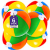 Top Race 6 Pack Inflatable Large Beach Balls 24 inch Pool Ball Summer Parties, and Gifts, Pool Balls for Swimming Pools - 6 Set Blow up Rainbow Color
