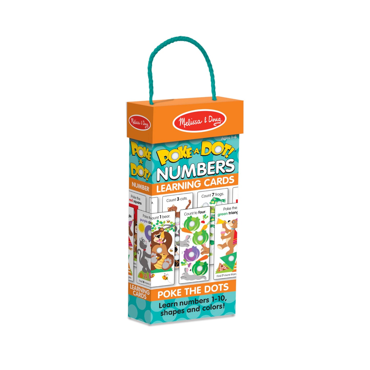Melissa & Doug Poke-a-Dot! Numbers, Shapes & Colors Jumbo Learning Cards, 13 Double Sided Interactive Flash Cards, Educational Activities for Toddlers