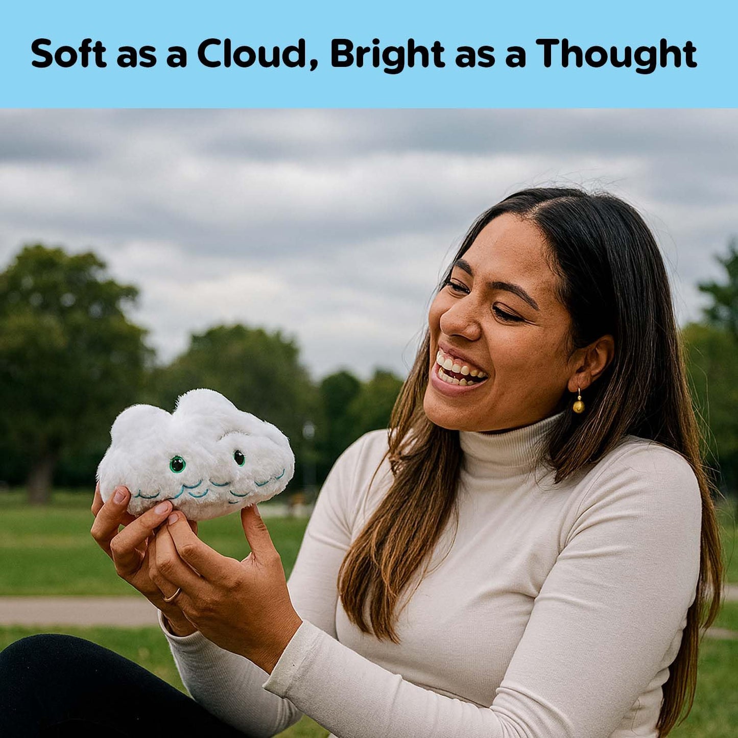 Thunderheads Cumulus Cloud Plushie, Weather-Inspired Soft Collectible with Fun Fact Card for Earth Education, Eco-Conscious Science Gift for Families