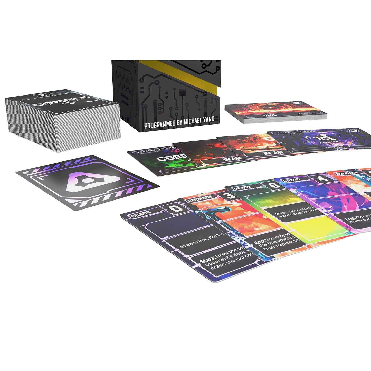 Synapses Games: Compile: Main 2 - Area Control Strategy Card Game, Play As Competing Artificial Intelligence, Ages 14+, 2 Players, 20 Min