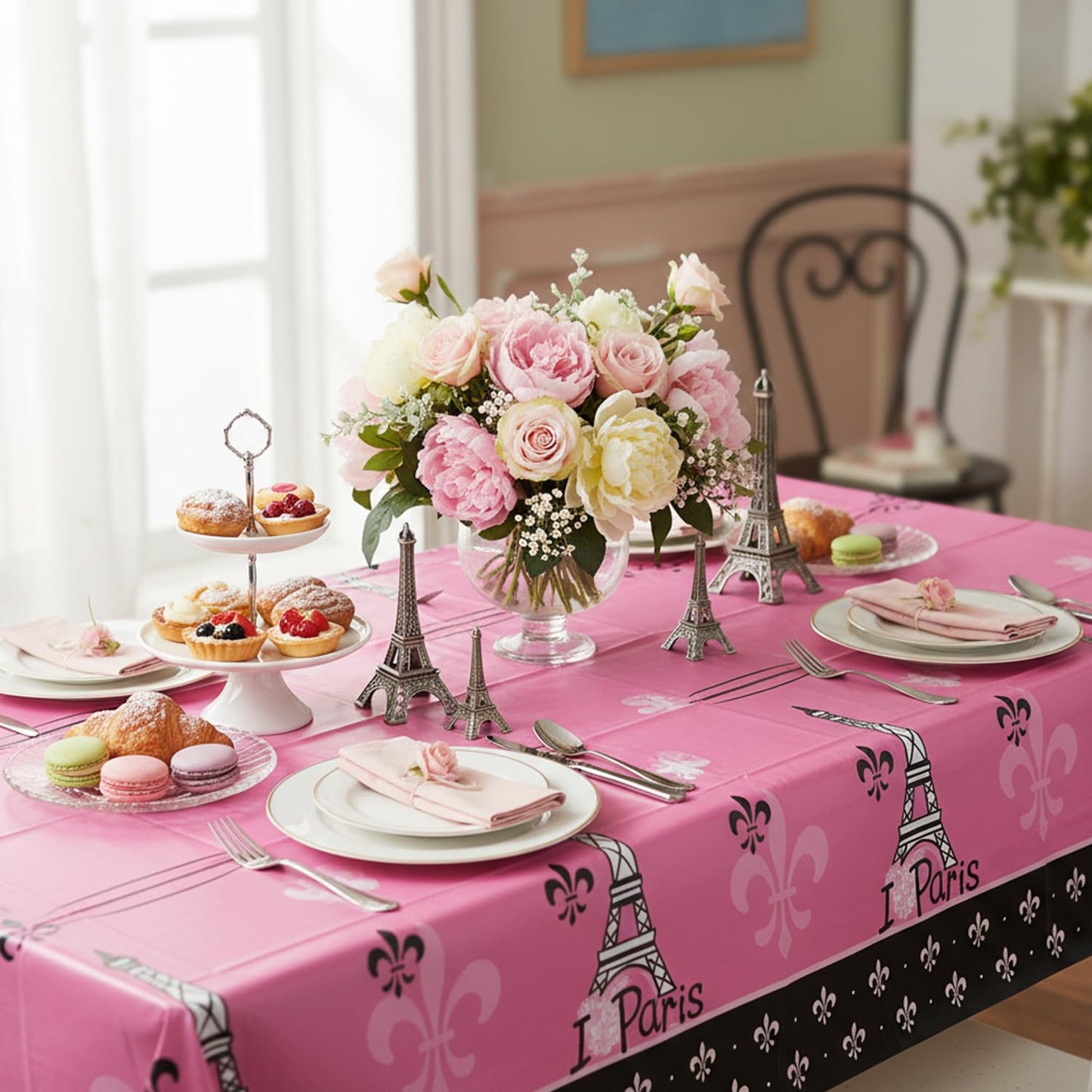 Fun Express Perfectly Paris TABLECOVER - Party Supplies - 1 Piece