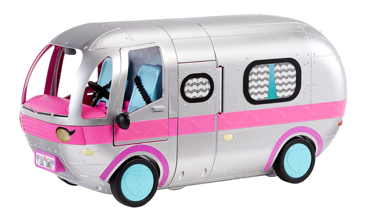 LOL Surprise Glamper - Metallic Silver, Fashion Camper Deluxe Doll Playset, 55+ Surprises, Fully Furnished, Working Lights and Sounds, Gift for Kids