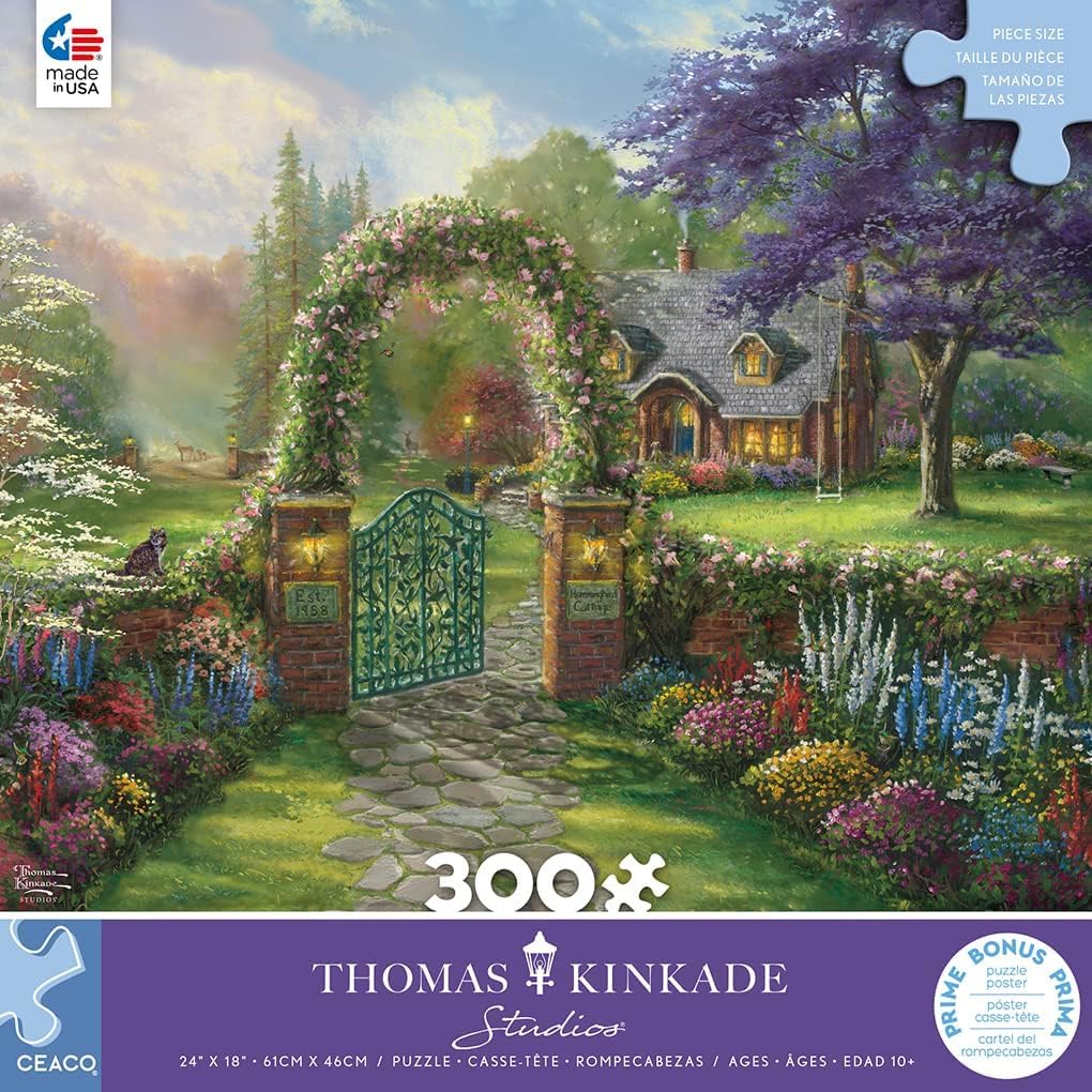 Ceaco - Thomas Kinkade - Hummingbird - 300 Large Piece Puzzle for Adults