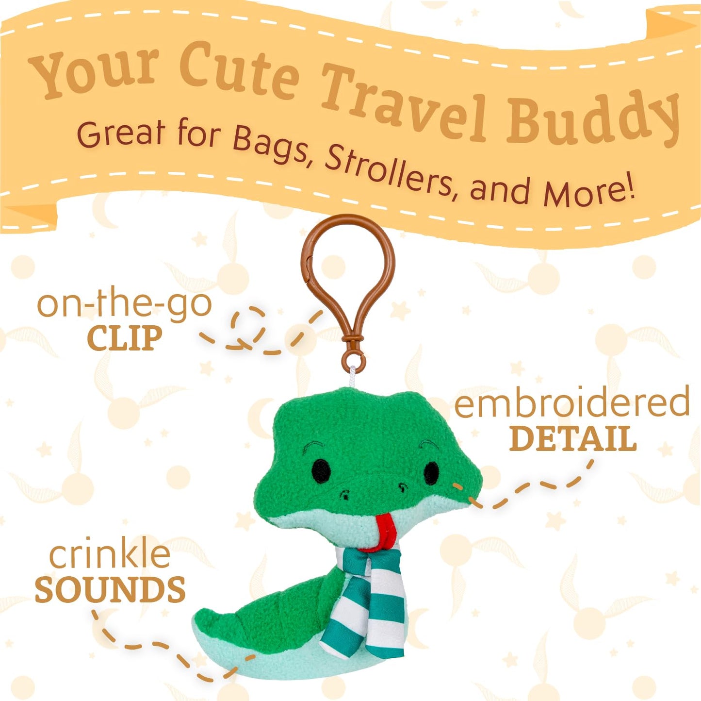 Kids Preferred - HP Slytherin Snake Clip on Pal - Stimulating Harry Potter Travel Toy for Babies