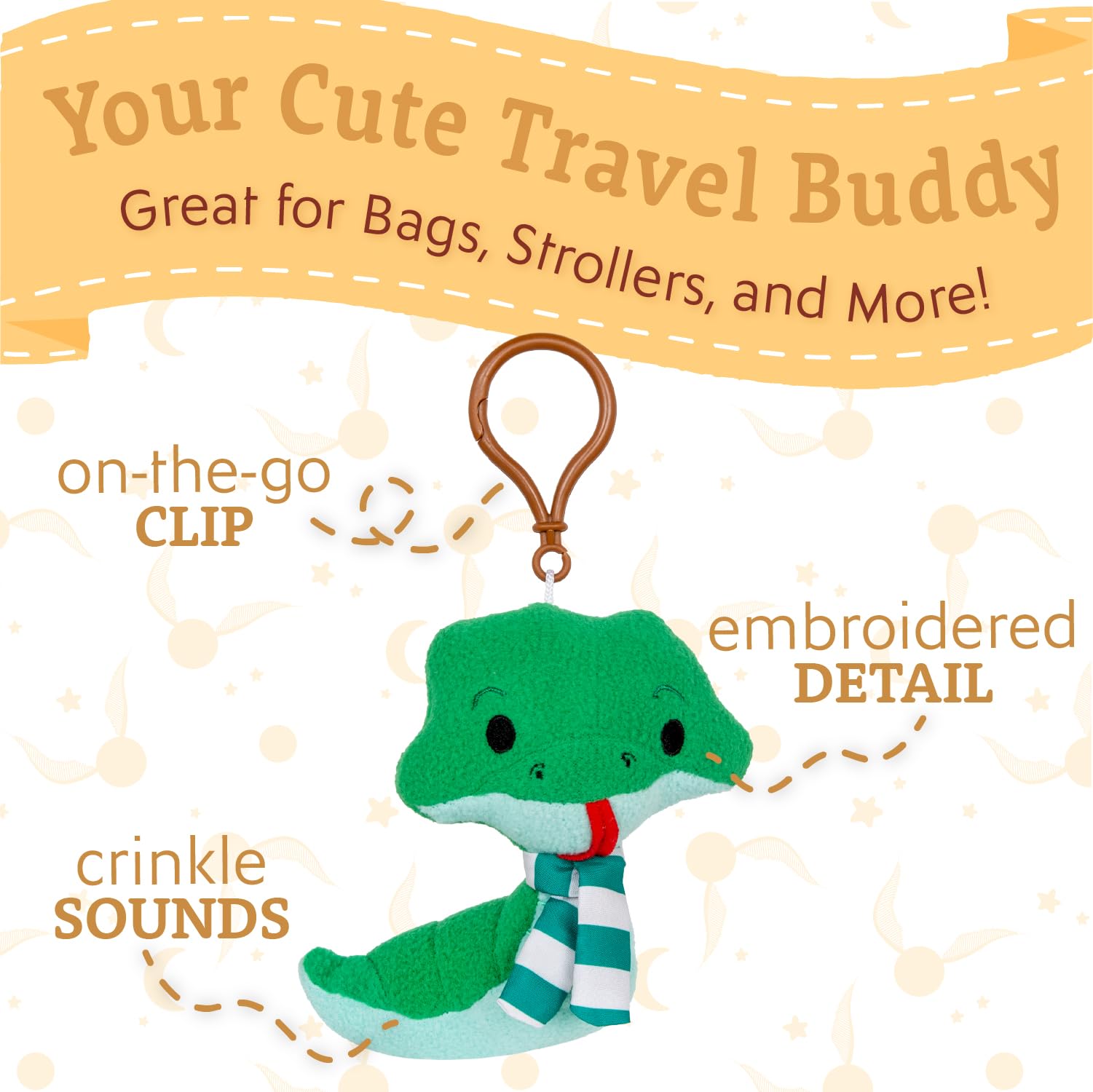 Kids Preferred - HP Slytherin Snake Clip on Pal - Stimulating Harry Potter Travel Toy for Babies