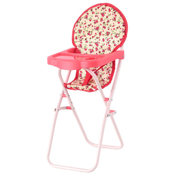Foldable Baby Doll High Chair, Baby Doll Accessories, Dolls & Accessories Highchair Stuff for 18 Inch Doll, Doll High Chair Toy Set for Toddlers 3