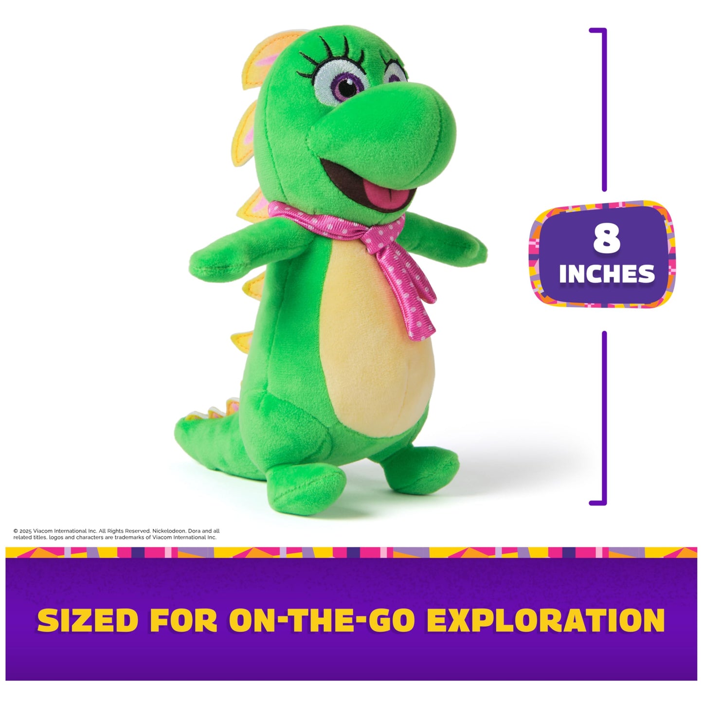 Dora Official Isa Plush Iguana, Educational Toys, Plush Toys, Lizard Stuffed Animal for Ages 3 and Up, 8”