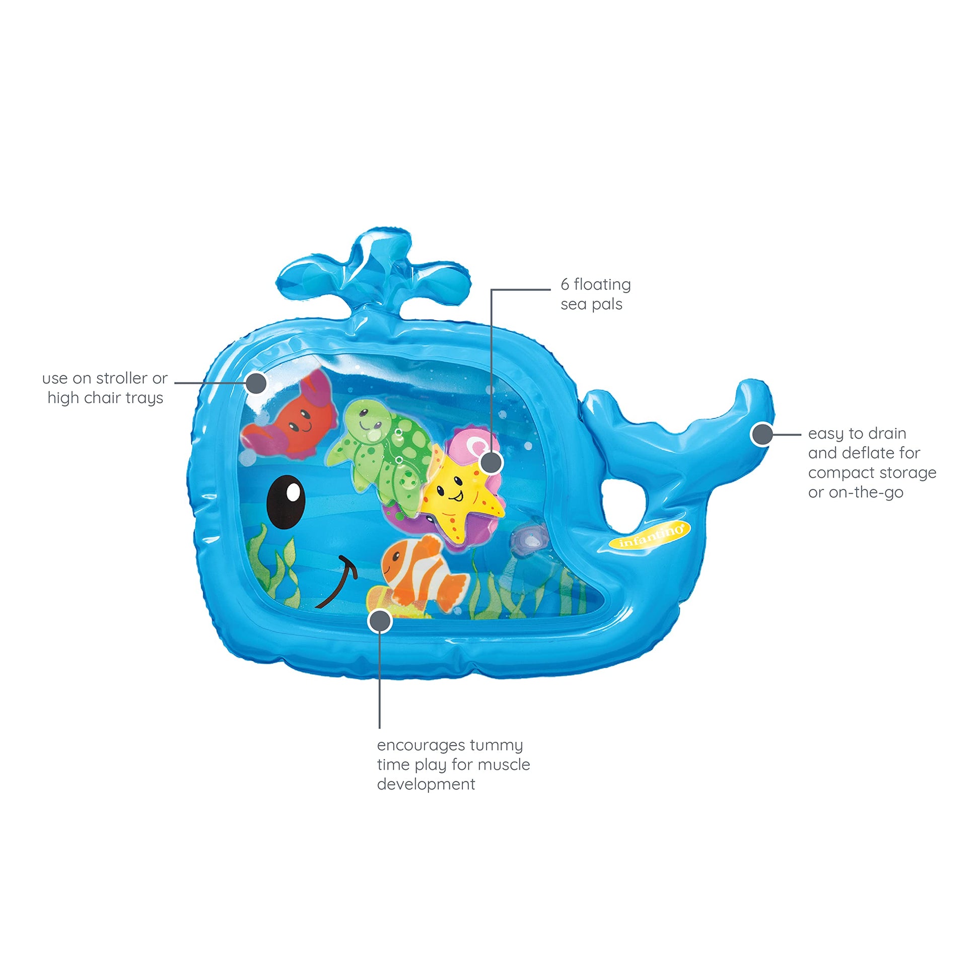 Infantino Jumbo Pat & Play Water Mat Sea Theme, 3+ Months