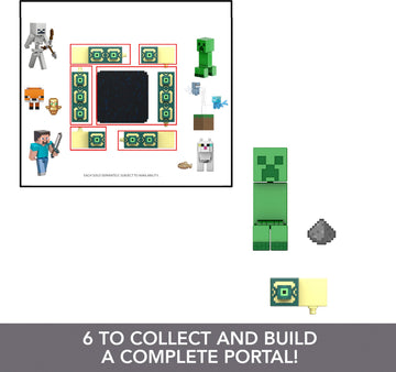 Mattel Minecraft Toys, Creeper Action Figure with Flint & Steel Accessories, Collectible Toy in 3.25-inch Scale