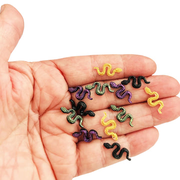 Miniature Snakes, Tiny Resin Snakes, Dollhouse Mini Snakes, Halloween Snake, for Fairy Garden, Halloween, Dollhouse Miniatures, Terrarium (50PCS)