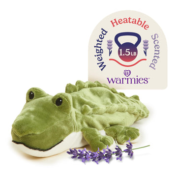 warmies Microwavable & Weighted Stuffed Animals, Alligator - Soothing Microwave Heating Pad - Lavender Scented Plush Comfort - Cooling & Warming