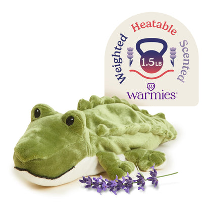 warmies Microwavable & Weighted Stuffed Animals, Alligator - Soothing Microwave Heating Pad - Lavender Scented Plush Comfort - Cooling & Warming