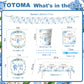 TOTOMA 162 Pcs Baby Shower Decorations for Boy Serve 25 Guest - Blue Theme All-in-One Party Supplies Kit with Plates, Cups, Napkins, Forks, Straws