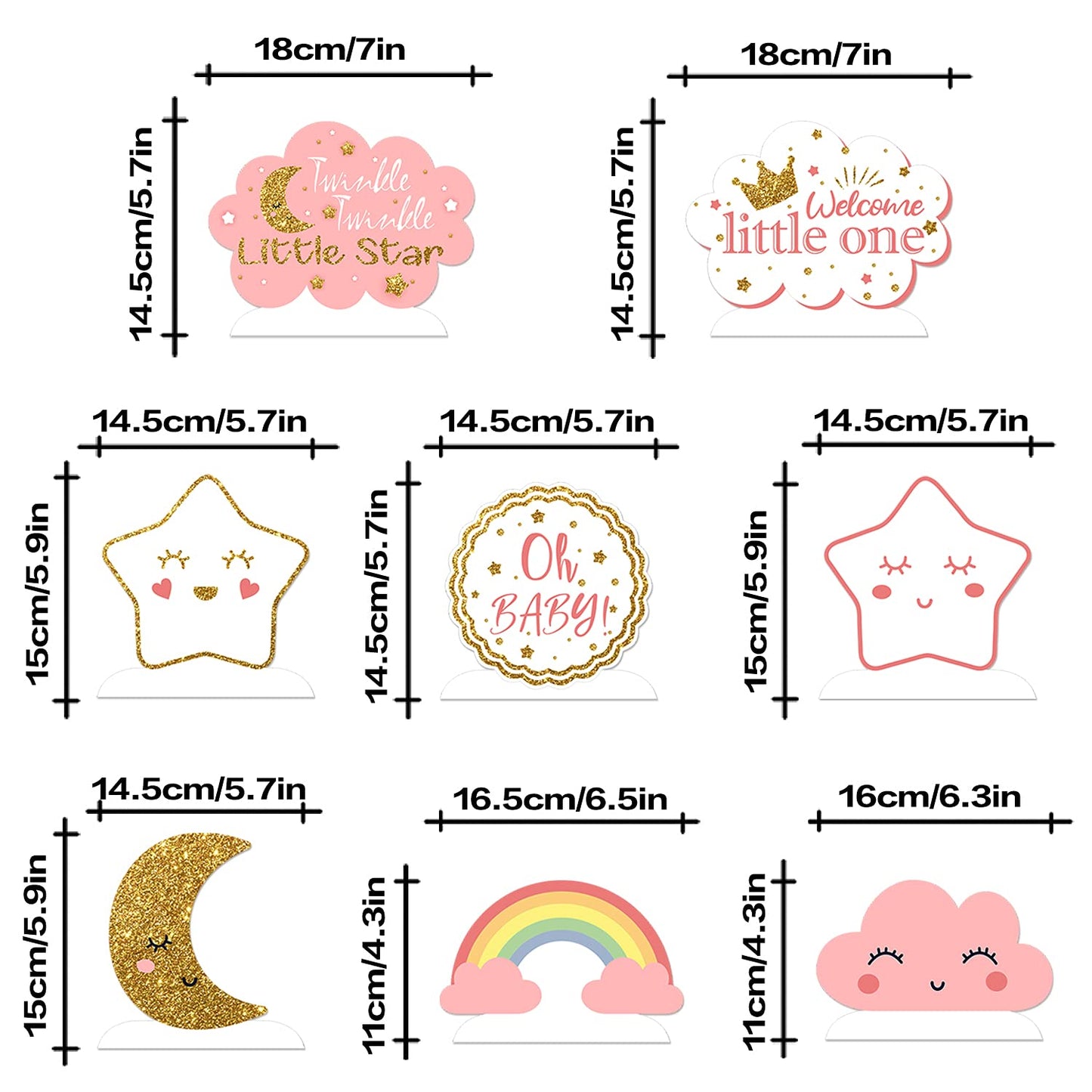 LINGTEER Twinkle Twinkle Little Star Table Honeycomb Centerpieces - Cheers to Baby Shower First Birthday Welcome Little One Party Table Decorations