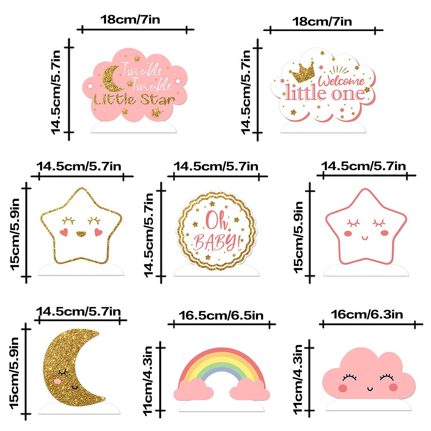LINGTEER Twinkle Twinkle Little Star Table Honeycomb Centerpieces - Cheers to Baby Shower First Birthday Welcome Little One Party Table Decorations