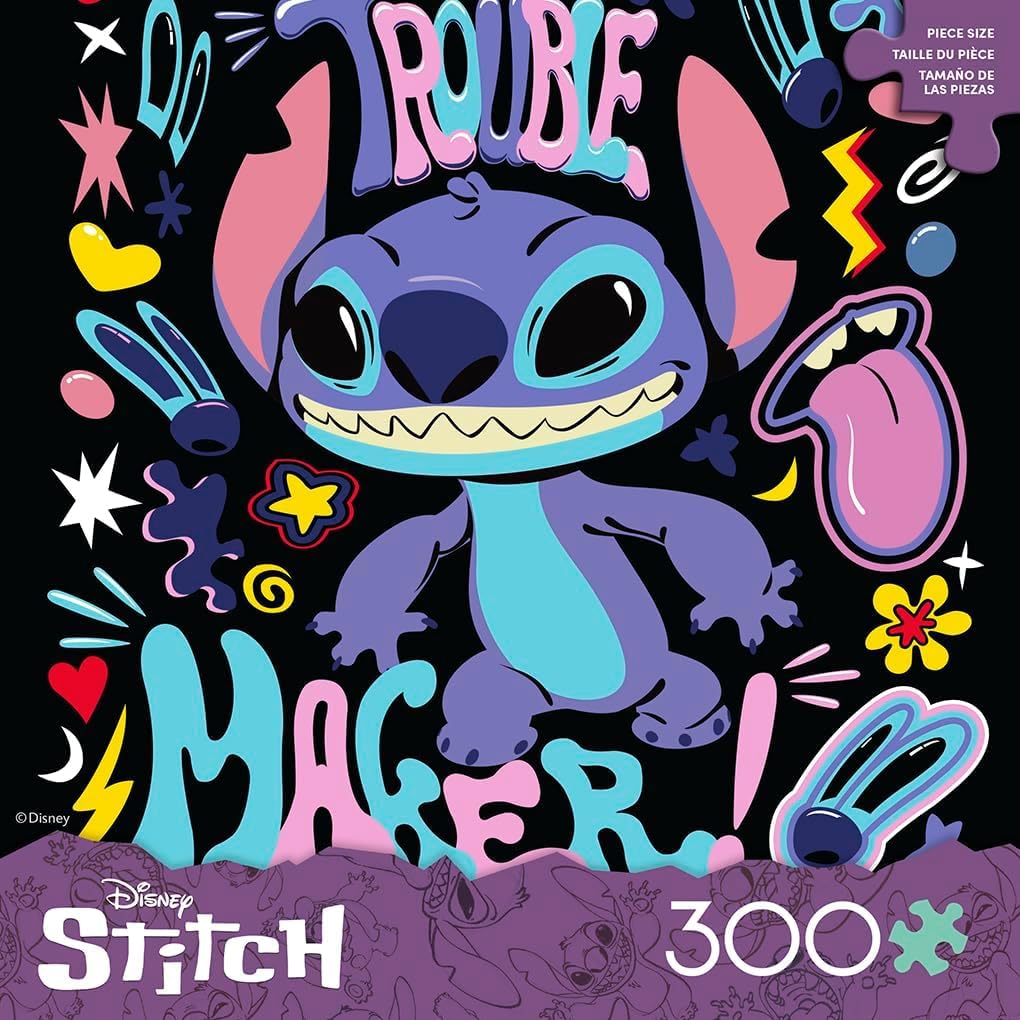Ceaco - Disney Stitch Trouble Maker - 300 Large Piece Puzzle for Adults