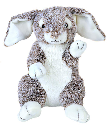 Stuffems Toy Shop Record Your Own Plush 16 inch Gray & White Rabbit - Ready to Love in A Few Easy Steps
