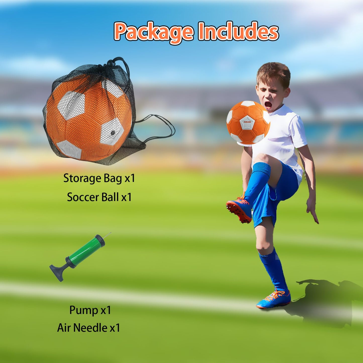 RORLAND Swerve and Curve Size 4 Soccer Ball,Soccer Training Ball with Special Panels to Play, Outdoor Indoor Activities Games, Kids Fun Football