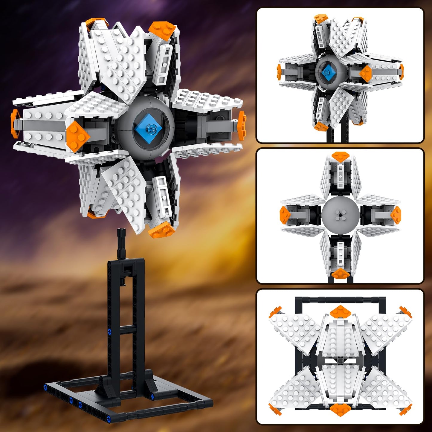 Nubee Ghost Shell Building Blocks for Kids Ages 9+, Generalist Shell Building Toy Sets, Featuring a Display Stand, Lightfall Model Toy for Adults
