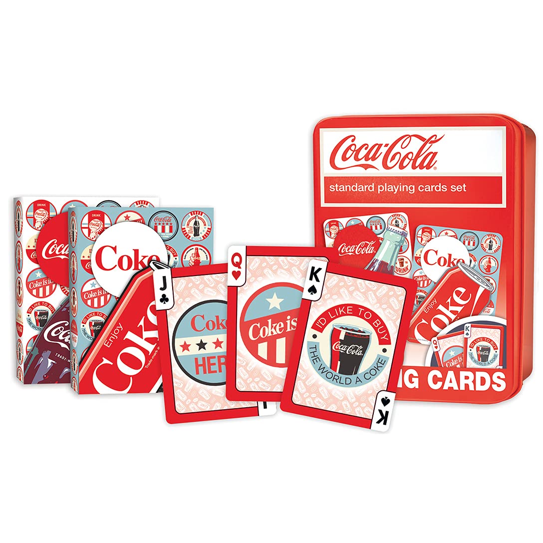 MasterPieces Officially Licensed Coca Cola 2 Pack Playing Cards - 54 Card Deck for Adults