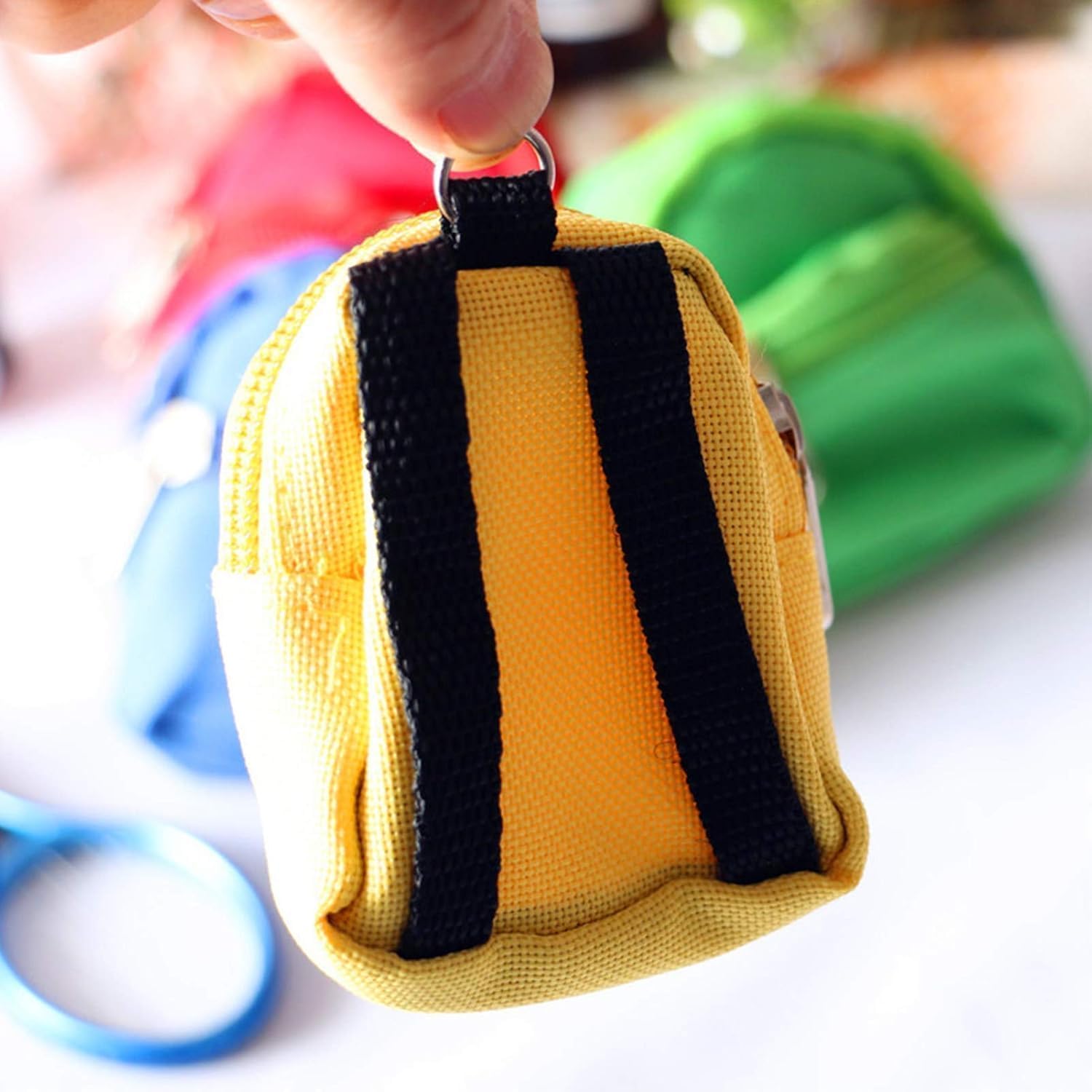 Mini Blue Dollhouse Backpack,Cute Model Dollhouse School Accessory for 1/6 Scale Dollhouse Accessories