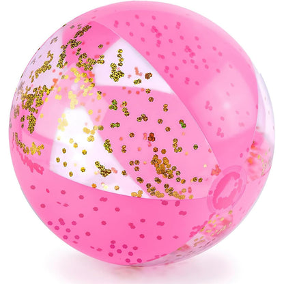 AMOR PRESENT Glitter Beach Ball, 16 Inch, Pink