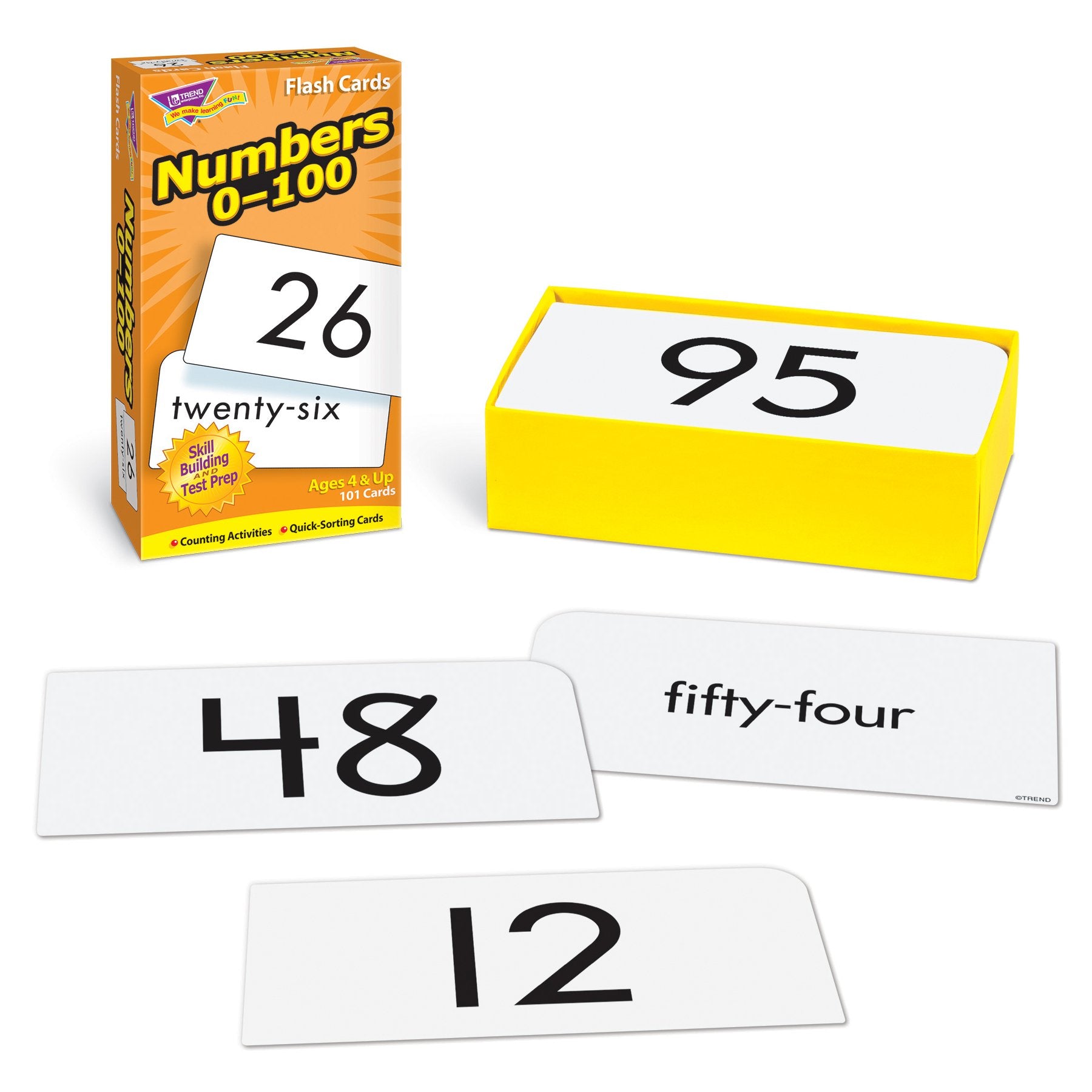 Trend Enterprises: Numbers 0-100 Skill Drill Flash Cards, Numerals and Number Words, Exciting Way for Everyone to Learn, Great for Skill Building