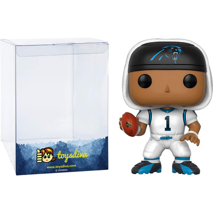 C a m Newt o n [Panthe r s White]: Fun ko P o p ! Football Vinyl Figurine Bundle with 1 Compatible 'ToysDiva' Graphic Protector (036-20295 - B)