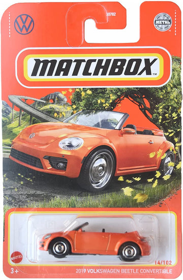 Hot Wheels Matchbox 2019 Volkswagen Beetle Convertible - VW Beetle - Orange 14/102