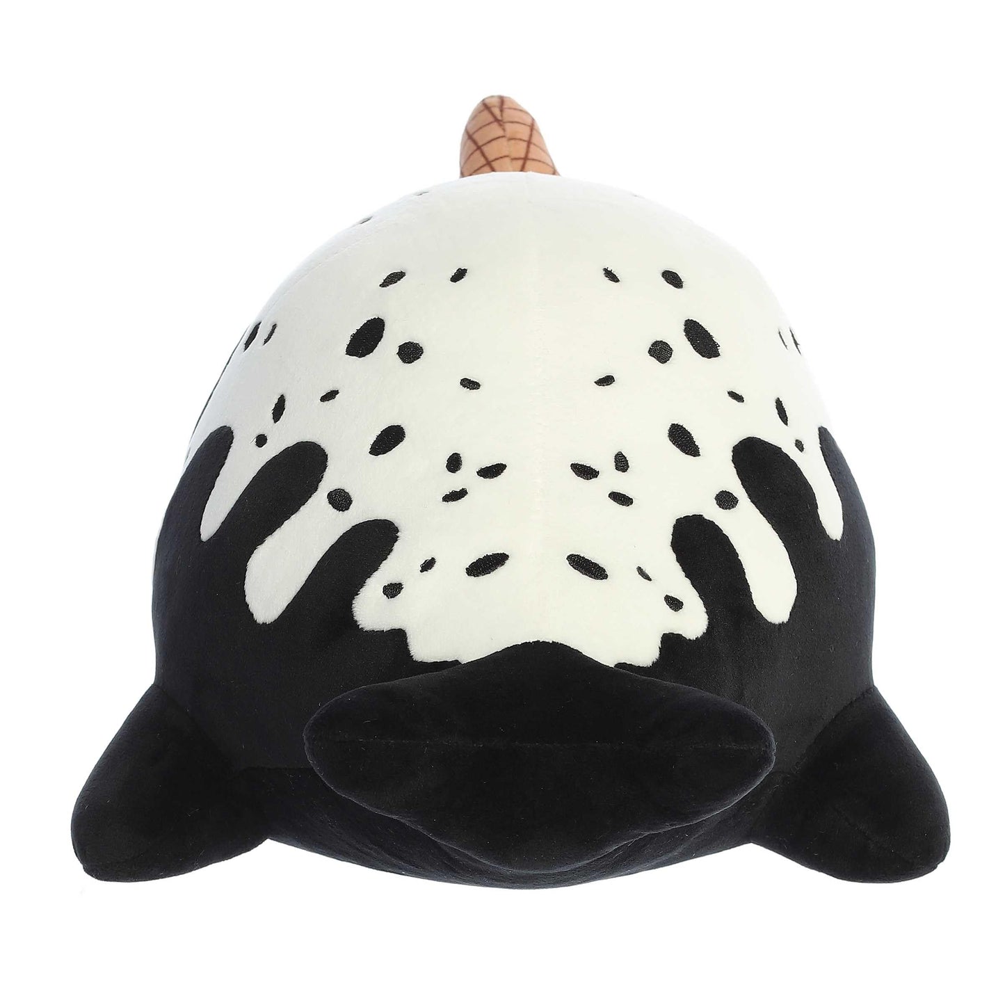 Aurora® Enchanting Tasty Peach® Cookies & Cream Nomwhal Stuffed Animal - Bright & Colorful Design - Showpiece Plush - Black 12.5 Inches
