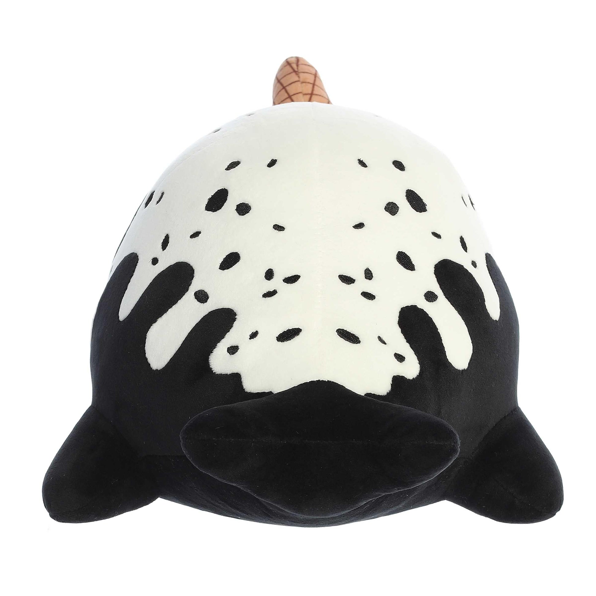 Aurora® Enchanting Tasty Peach® Cookies & Cream Nomwhal Stuffed Animal - Bright & Colorful Design - Showpiece Plush - Black 12.5 Inches