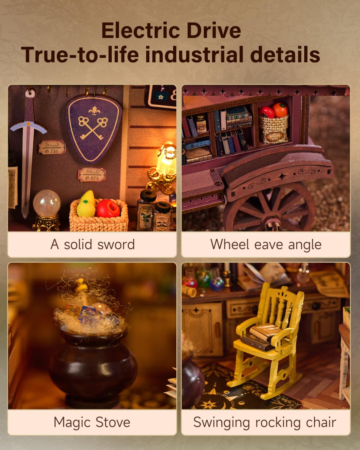 IIE CREATE DIY Miniature House Kit, 3D Wooden Puzzles for Adults, Mini House Building Kits, Halloween Christmas Home Bookshelf Decoration, Gifts