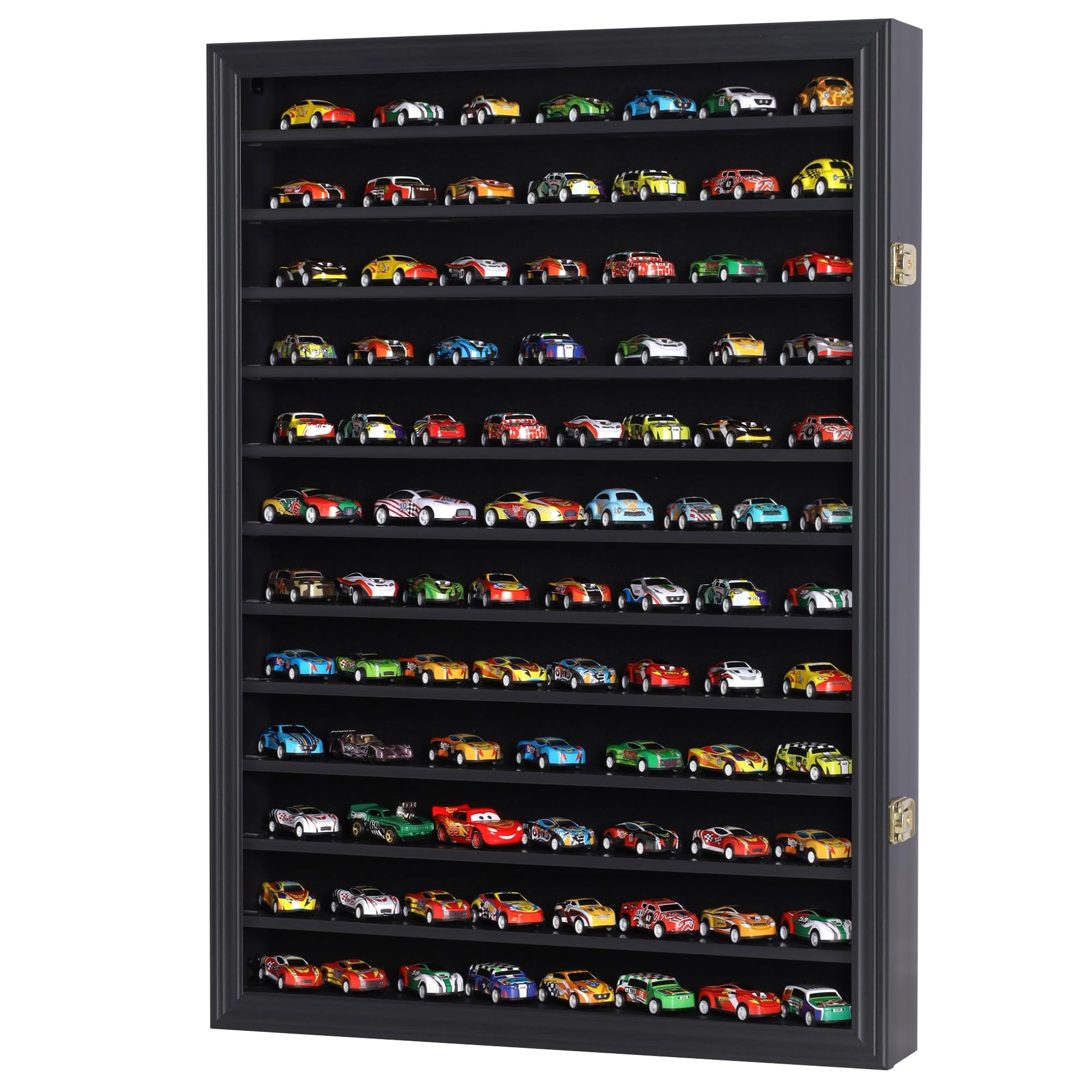 DisplayGifts Toy Cars Wheels Matchbox Model Diecast Display Case Cabinet Also fit N Scale Model Trains UV Protection 1/64-1/43 Scale High Transparency