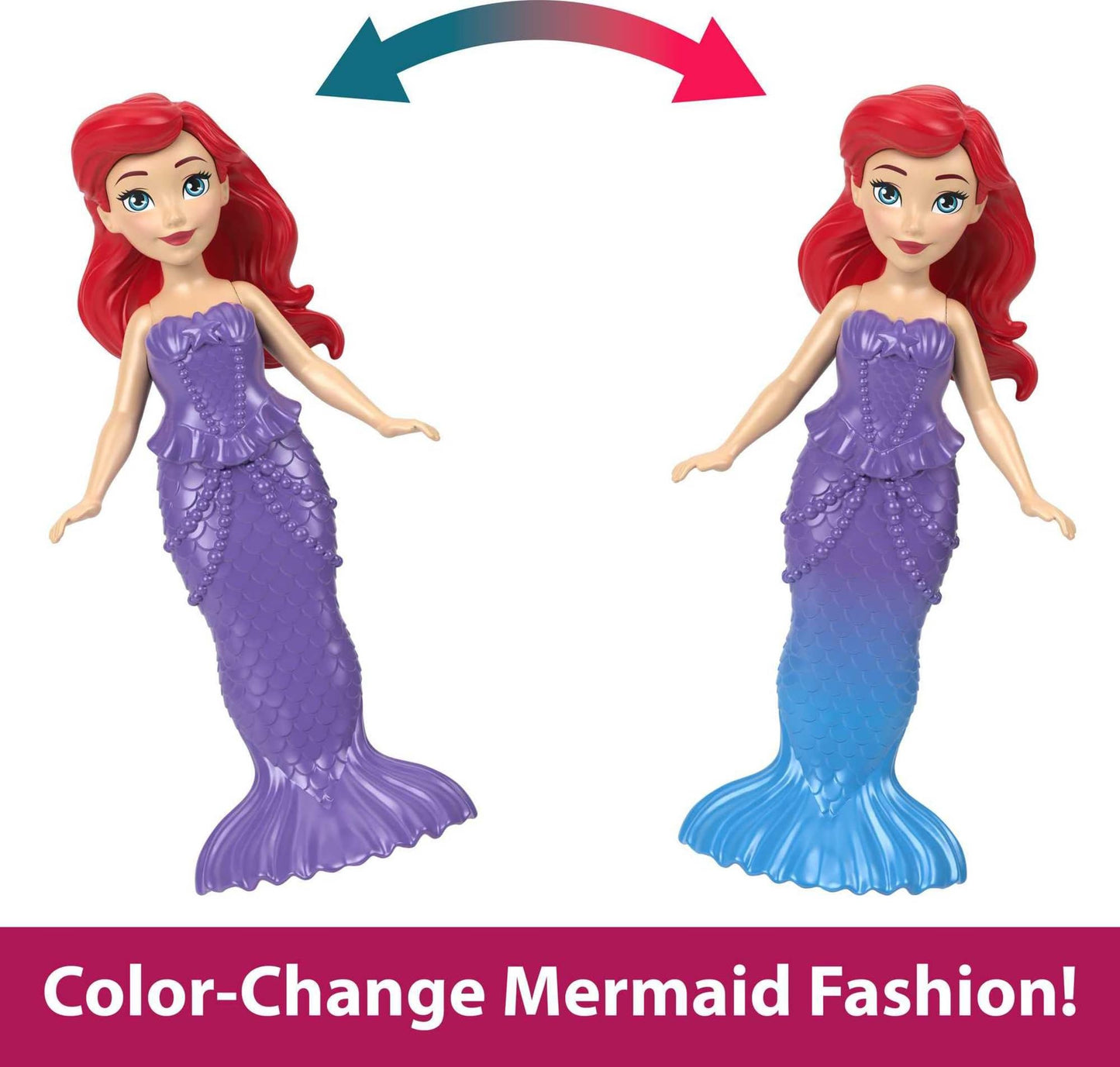 Mattel Disney Princess The Little Mermaid Toys, Ariel Doll House Stackable Castle with Land & Sea Levels, Small Doll, 1 Friend, 12 Pieces & Pool