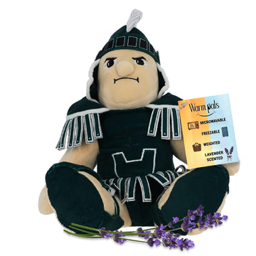 Warm Pals Sparty Michigan State University Mascot MSU - Heatable Coolable Bedtime Comfort Plushie - 1.5lbs - Cozy Microwavable Lavender Scented Plush