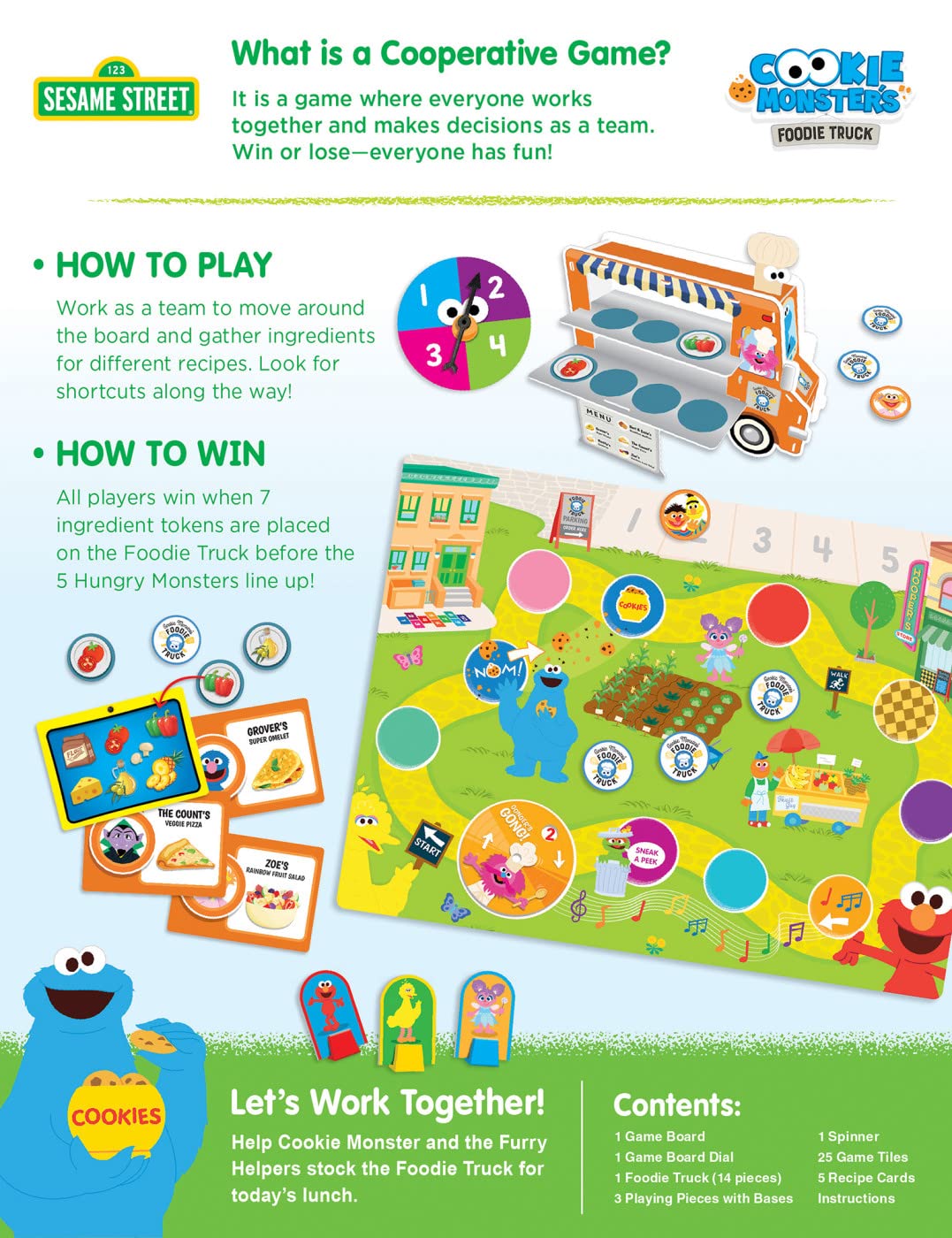 Masterpieces Sesame Street - Cookie Monster Cooperative Game - Fun Family Entertainment for Kids and Adults - Educational, Engaging, and Perfect