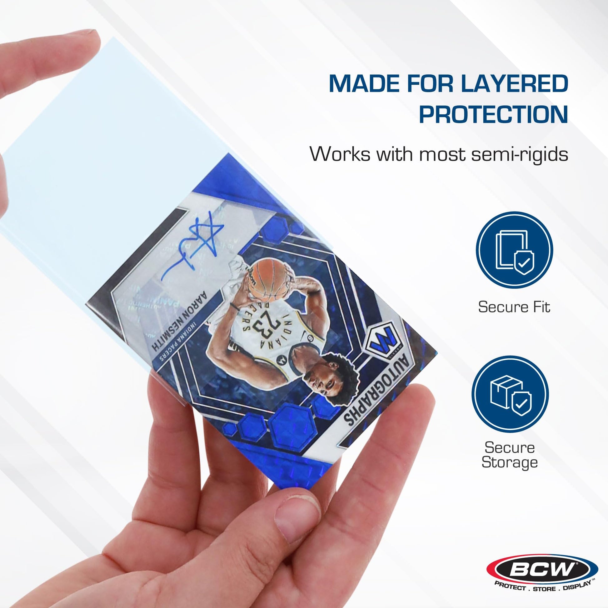 BCW Tabbed Card Sleeves (200 Pack) - Grading Sleeves for PSA, BGS, SGC, CSG, & HGA, Pull Tab for Standard Cards | Fits Toploaders & Semi Rigid Holders