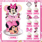 Pink Mouse Birthday Cake Topper for Girls, 25 Pcs Cute Mouse Cake Topper and Cupcake Toppers Set, Cartoon Themed Celebration Cake Decor, Perfect